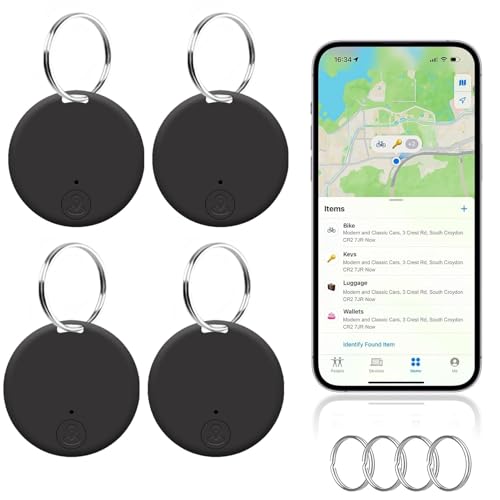 Lote de 4 localizadores de llaves Bluetooth, localizador de llaves Bluetooth, rastreador bidireccional, alarma antipérdida, buscador de objetos Bluetooth para llaves, cartera, teléfono móvil, equipaje