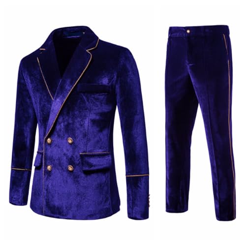 Costume de velours homme veste double boutonnage pantalon habillé