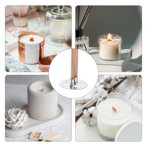 100 mechas de madera con base redonda para velas miniatura 7