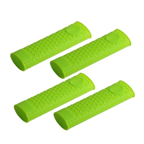 MUELODSIC 4 Piezas Protector de Mango de Silicona para Ollas de Resistentes al Calor Antideslizante Funda Aislante para Cacerolas y Sartenes Color Verde Candy para Cocina y