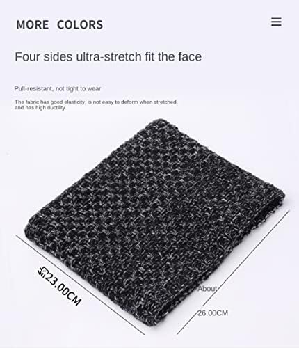shuwen Winter Neck Warmer Lined Infinity Scarf Double-Layer Fleece Thicken Windproof and Dust Skiing Circle Lining Knit Infin for Mens Womens-Blue