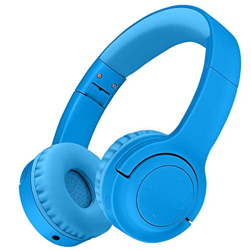 Picun Kids Bluetooth Headphones, 35 Hrs Playtime Foldable Stereo Kids Wireless Headphones with USB-C Fast Charge and Built-in Microphone for Phones/Pad Tables/PC, 2020 Upgraded Model E3 Blue