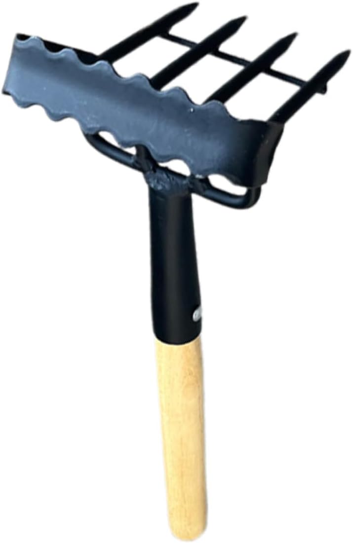 UPKOCH Hand Garden Rake Sturdy Loosening Tool with Ergonomic Grip for Weeding Planting and Gardening Tasks Multi Functional Rake