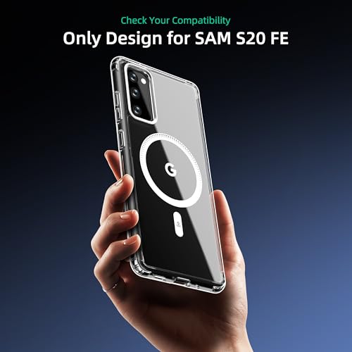 Image of ONES Magnetic for Samsung Galaxy S20 FE 5G /4G Slim Case, Compatible with Magsafe, Military-Grade Drop Guard, Anti-Yellowing, Shockproof Cover for Galaxy S20 FE 5G /4G Scratch-Resistant, Transparent