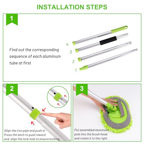 Ordenado H01-CWM1PAGEAA-001 62 Inch Car Wash Brush Kit Mitt Mop Sponge thumb #5
