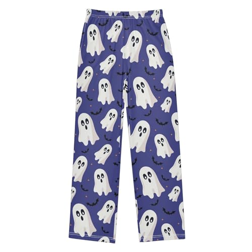Boys' Pants Cute Scary Ghost Bat Long Bottoms Jogger Pants Elastic Waist Trousers with Pockets S-XL