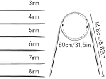 BEZANU Circular Knitting Needles, 6 PCS Stainless Steel Round Knitting Needles Set for Weaving Project (6 Sizes)