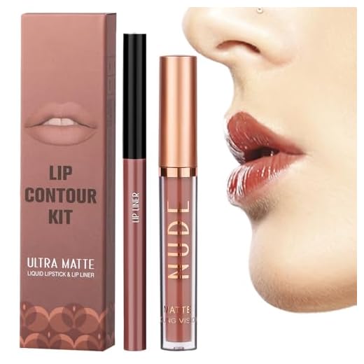 Ensemble crayons à lèvres et rouge à lèvres | Ensemble de 2 brillants à lèvres et crayons à lèvres Velvet,Coffret cadeau de maquillage brillant à lèvres longue tenue et imperméable pour un Pewell