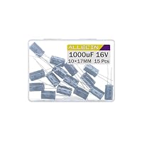 ALLECIN 15 Stück Kondensatoren 1000uF 16V Elkos Kondensator 1000µF 16Volt Aluminium Elektrolytkondensator 10x17MM Electrolytic Capacitors 1000 uF MFD 105°C – Ansicht 3