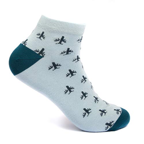 Image of Mint & Oak Men Ankle Socks, Printed Funky Socks, Cotton Unisex Ankle Length Sock, Odour Free Socks - Pack of 1