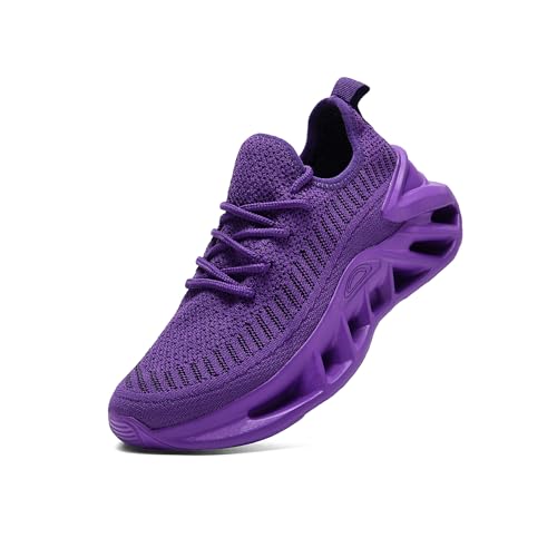 Ozefiad Mens Running Shoes Mesh Road Sneakers for Men Lightweight Sport Athletic Non Slip Tennis Walking Shoes Purple