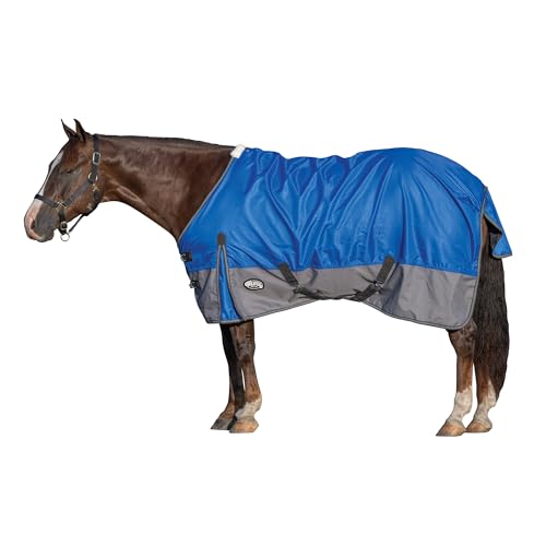 Weaver Equine 600D Premium Horse Turnout Blanket, 75" Adjustable Waterproof Horse Blanket, Breathable Protective Equestrian Gear, Blue
