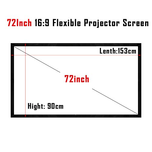 Pantalla de Lona 72 Pulgadas Plegable Sin Arrugas para Vídeo Proyector 4K 6