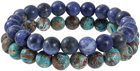 Farfume Chakra Bracelets for Women - Healing Crystals Bracelet Women Natural Gemstones Yoga Reiki Bangle- A Set of Double Bracelets