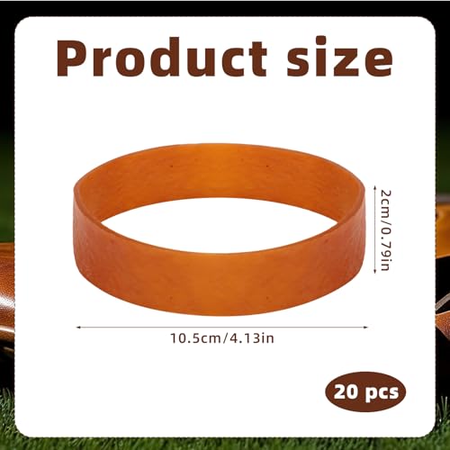 20pcs Baseball Glove Rubber Bands, Glove Wrap Elastic Band Softball Strap Training and Tightening Bands for Baseball Gloves Shape Maintenance & Storage (Brown)