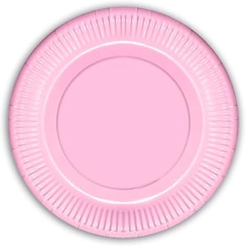 S SLe Bebek ve Parti Makaron Karton Tabak, 23 cm x 8 Adet - Pembe