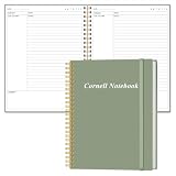 Yaridar A4 Cornell Notes Notebook - College Spiral Cornell Notebooks for Note Taking, Subject Ruled Steno Pads for Office/School/College/Home, 8.5' x 11', Green