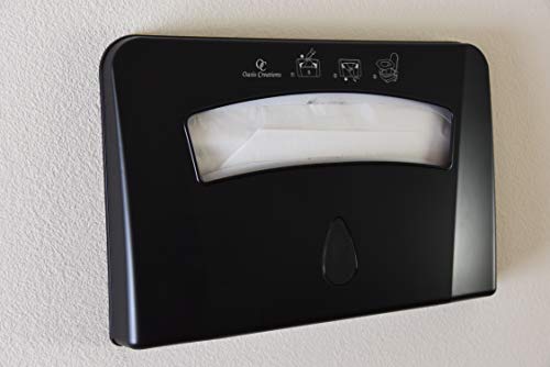 Toilet Seat Cover Dispenser By Oasis Creations –Wall Mount – Heavy Duty Commercial Or Residential – Black #TOP5