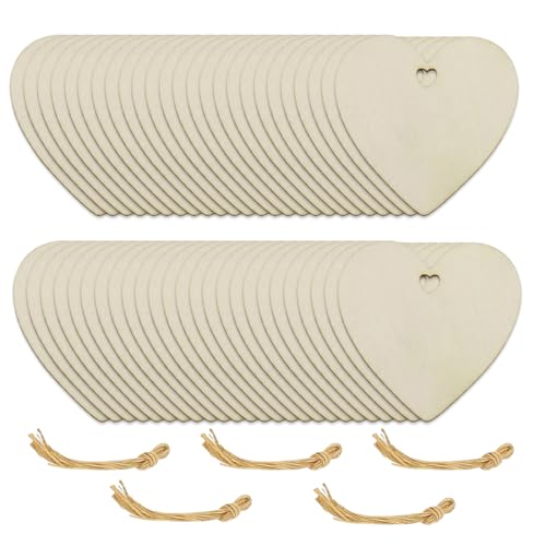 Legno naturale di alta qualità: I cuoricini in legno sono realizzati in legno naturale finemente levigato con superficie liscia e piacevole al tatto, ideali per dipingere, personalizzare o decorare in modo naturale.