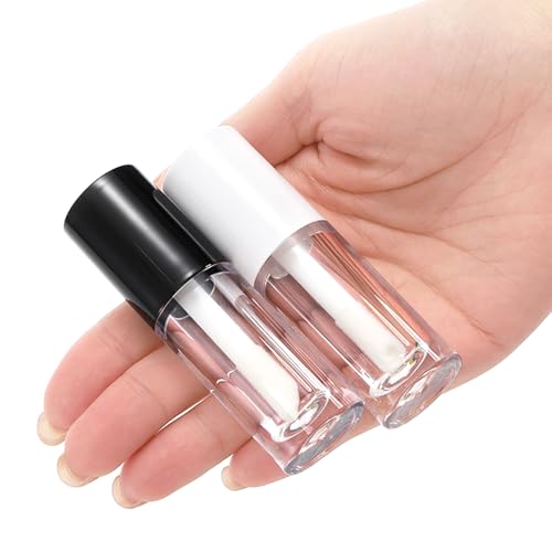 DEAYOU 20 Pack Lip Gloss Tubes, 6ml Empty Lipgloss Containers with Wand and Rubber Insert, Clear Refillable Plastic Lip Balm Bottles for Travel, DIY Makeup, Lipstick Samples, Lip Gloss Making Kit3