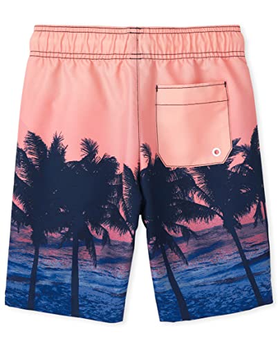 Image of The Children's Place Boys' Short Sleeve Rashguard and Swim Trunk, 2-piece Set