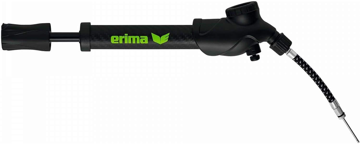 Erima Ballpumpe Pumpe mit Luftdruckmesser, Schwarz/Green Gecko