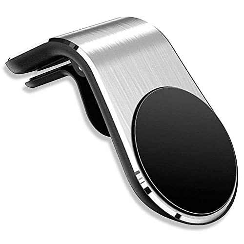 OcioDual Soporte Móvil Coche, Iman con Pinza Sujeta Móviles, Compatible con Smartphones hasta 7 Pulgadas, Plata