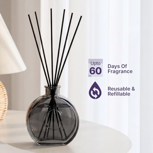 Image of Lavender & Vanilla Reed Diffuser Set | Soothe Aromatherapy | 100 ml with 6 Fiber Reed Sticks | Long-Lasting Home Fragrance (Up to 60 Days) | Air Freshener for Room, Bedroom & Bathroom
