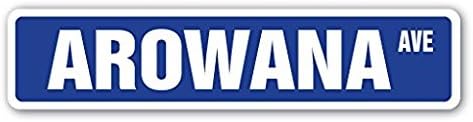 AROWANA Street Sign Gift Freshwater Fishing Fisherman Fish Silver Aquariums - Sticker Graphic - Auto, Wall, Laptop, Cell Sticker