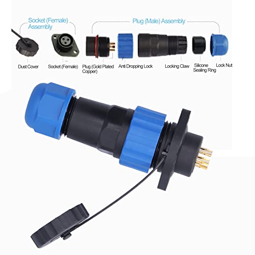 Socket Aviation Plug,Waterproof Aviation Connector Ip68 Plug Socket Flange Aviation Power Industrial Adapter Ac380V Sp20(3 Cores (380V 25A)) #TOP6