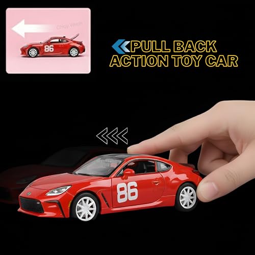 Image of GR86 Diecast Model Car for Kids | 1:32 Scale Alloy Metal Model Pullback Action | Openable Doors, Lights & Sound Effects Toy Car | Perfect for Play & Display | Gift for Kids & Collectors,