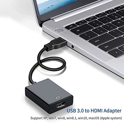Adattatore USB a HDMI Adattatore da USB a HDMI USB 3.0/2.0 a HDMI HD 1080P Cavo Convertitore Audio Video per PC Laptop Proiettore HDTV Compatibile con Windows XP/10/8.1/8/7