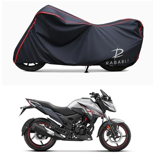 Image of Waterproof Bike Body Cover Compatible for | Honda X-Blade | Taffeta Fabric, Red Piping Design, Bottom Elastic Fit | Dustproof, Sun UV & Rain Protection for All Bikes