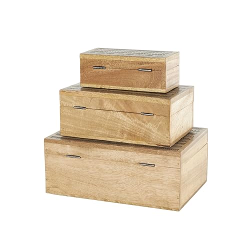 Deco 79 085817 Mango Wood Geometric Handmade Decorative Box Storage Decorative Keepsake Box thumb #1