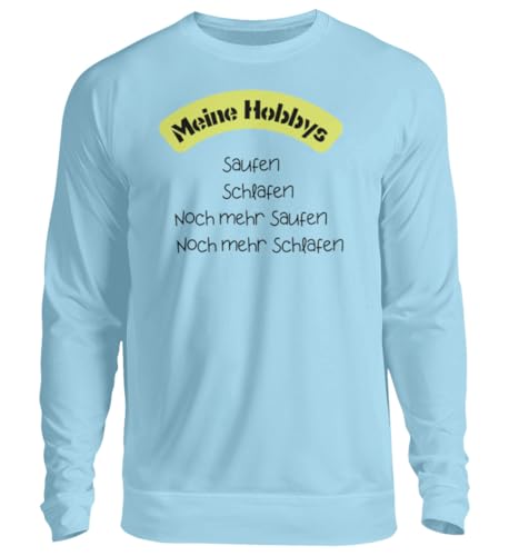 Pull Saufen Schlaf Malle Party couleur bleu ciel taille M au design unisexe original