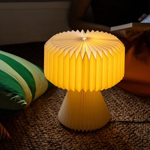 FIG Living Ori Table Lamp for Living Room Decoration, Bedroom, Study and Gifting | 32 cm Tall Origami Design Lampshade | Premium Laminated Paper - Dust and Water Resisant | Ambient Night Lamp