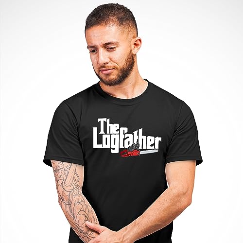 Mens The Logfather T Shirt Tree Surgeon Tee Carpenter Top