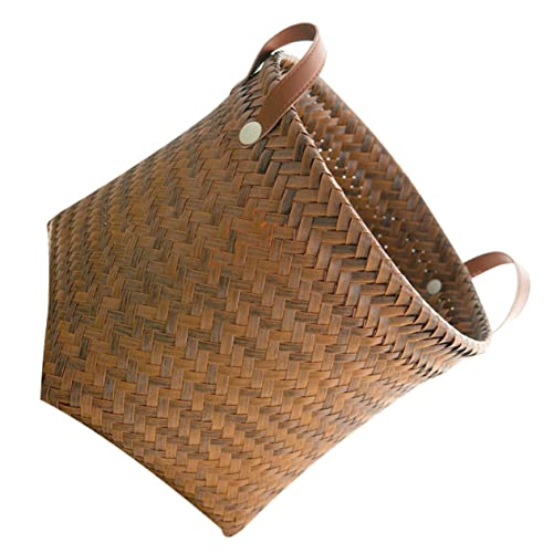 Cesta de almacenamiento de ratán ideal para organizar juguetes en las repisas del salón