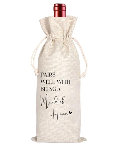 Regalo de dama de honor inolvidable en bolsa de vino exclusiva
