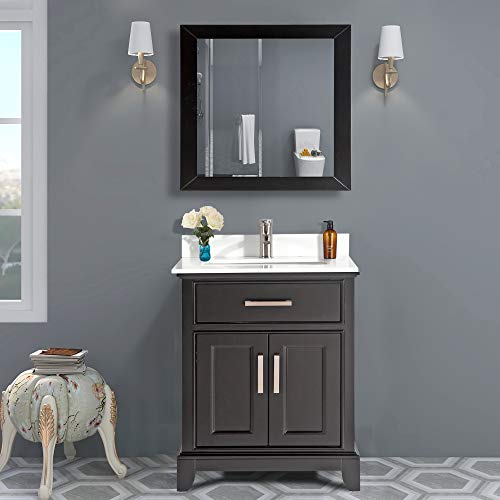 Vanity Art 30 Inch Single Sink Bathroom Vanity Set Super White Phoenix Stone