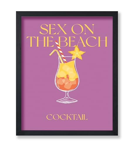 Poster Master Sex On The Beach Poster - Retro Cocktail Print - Sex On The Beach Art - Alcohol Design - Food & Drink Piece - Chic Boho Decor - Great Bar or Restaurant Decor - 8x10 UNFRAMED