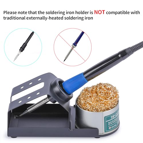 YIHUA D-2 Soldering Iron Holder, Heat-resistant Tip Cleaner with Brass Wool Tip Cleaner and Cleaning Sponge for Stable Soldering Iron Storage and Cleaning