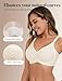 COMFELIE Women's Seamless Wireless Bra No Wire Full Coverage One-Piece Smoothing for Large Bust Minimizer White
