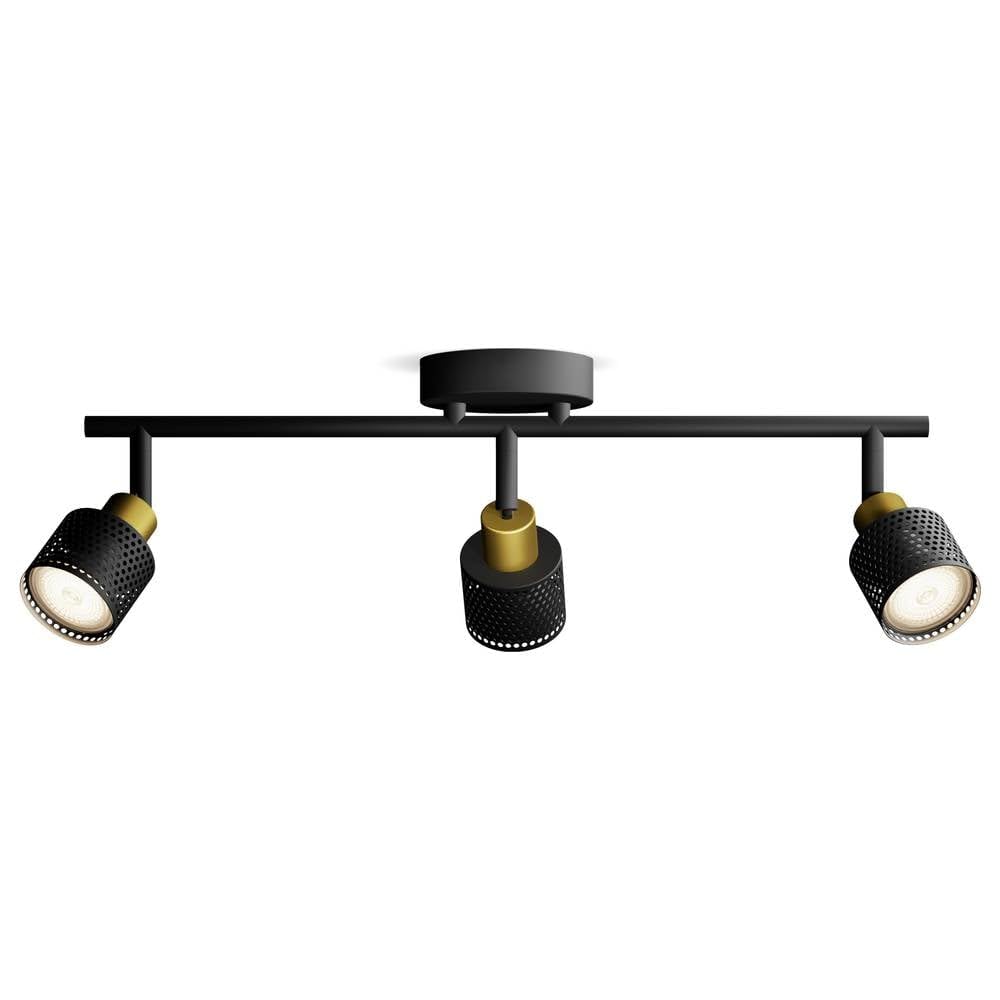 Philips Niall Spot 3 têtes, GU10 non inclus, Laiton, IP20