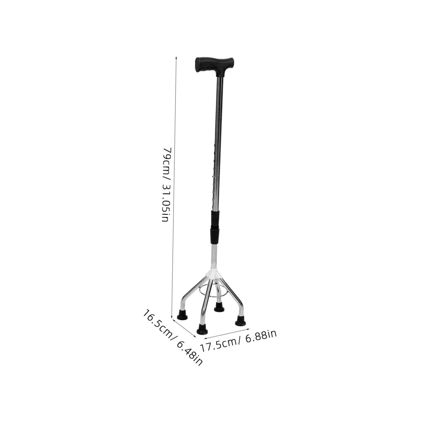 Vaguelly Sturdy Plastic Handle Walking Stick Anti-Slip Trekking Pole for Elderly Hiking and Climbing