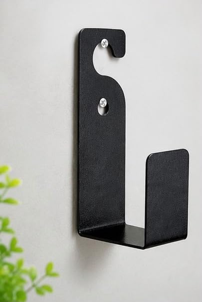 PRETOX Heavy Duty Steel Pipe Hanger | Wall Mounted Watering Pipe Holder for Garden Use | Portable Irrigation Storage Organizer (Black) (1 Pack)-image-5
