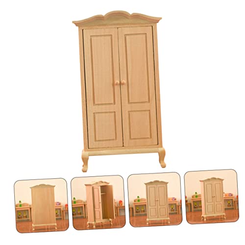 ibasenice 4 Pçs Guarda-Roupa Modelo Boneca De Brinquedo Armários De Madeira Menina Boneca Mobília Bo