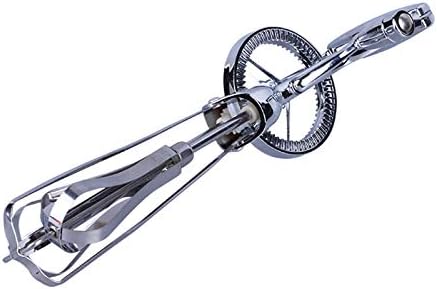 Sytaun Egg Whisk,Hand Push Whisk Blender,Egg Beater,Manual Stainless Steel Household Kitchen Supplies Egg Beater with Rotary Handle Silver
