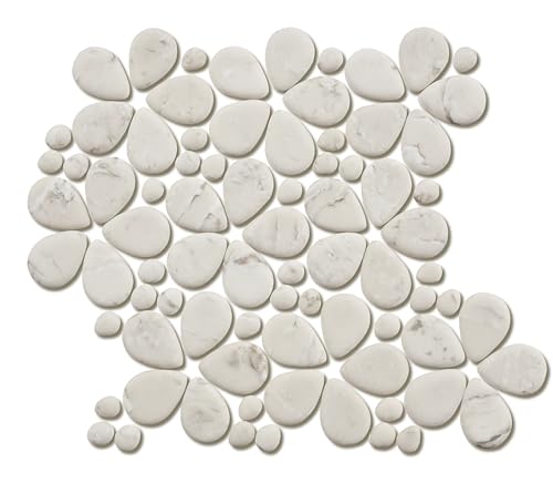 AISE3NEX 5 Sheets Beige Flowers Mosaic Wall and Floor Tiles