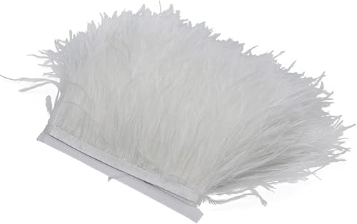 Miniatura 9 de 2 yardas de 3.9-5.9 in de avestruz de plumas de avestruz para manualidades, ropa, accesorios de costura, vestido de novia decorativo, cinta de